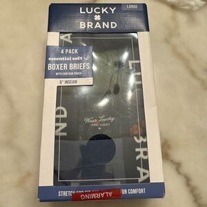 Lucky Brand Men's  4-Essential Soft Boxer Briefs Large  (36-38)